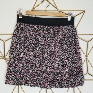 Express Purple Floral Bubble Skirt